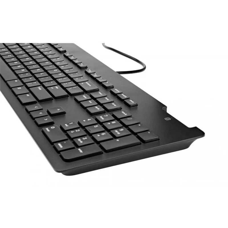 Teclado HP Business Slim v2 con lector de tarjetas inteligentes, Tamaño completo (100%), Con cable, USB, Negro