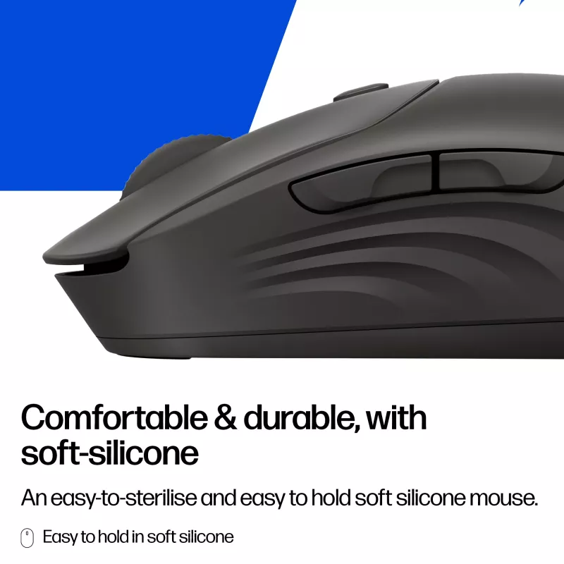 Ratón inalámbrico HP 405 Quiet — Ambidiestro, Óptico 1200 DPI, RF Wireless + Bluetooth, 5 botones, alimentado por pilas, negro