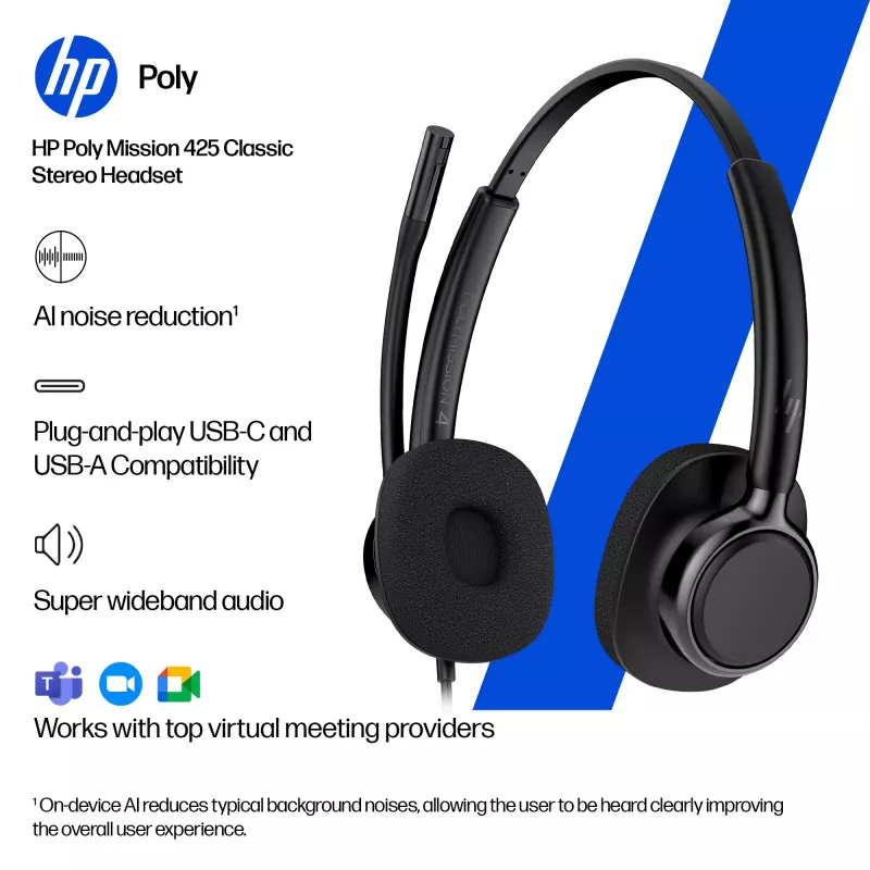 Auriculares USB con cable HP POLY MISSION 415 USB HS CL WW de HP, modelo C01A9AA#AC3