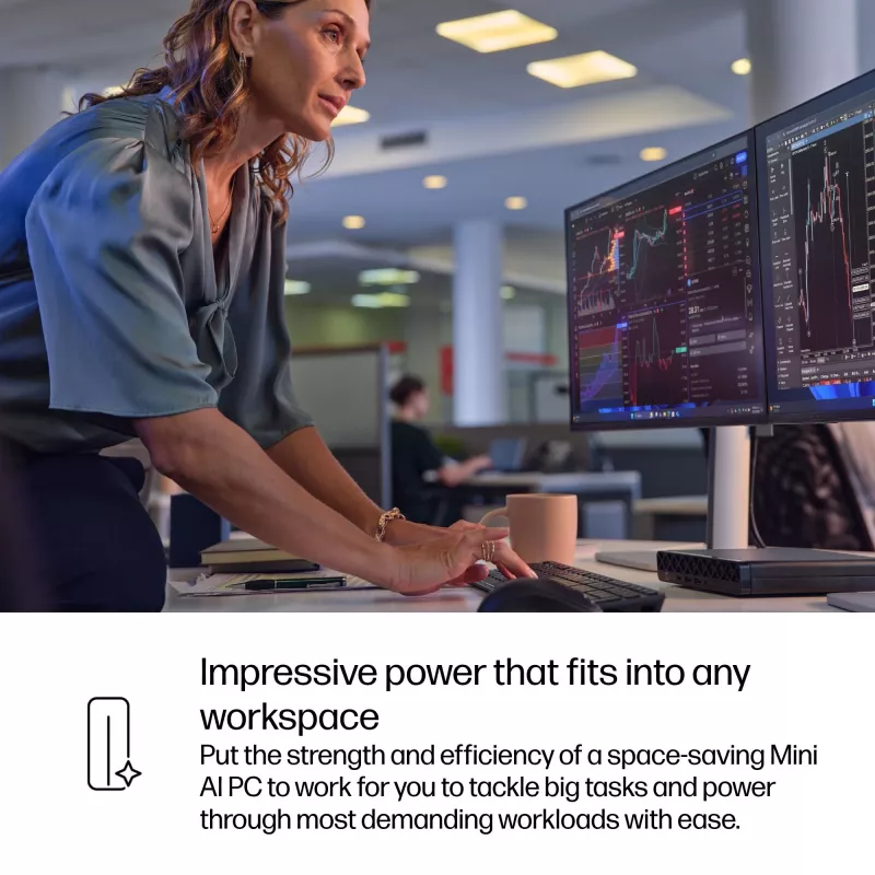 Mini PC HP EliteDesk 8 Mini G1i AI — Intel Core Ultra 7 265T, 16 GB DDR5, 1 TB SSD, Windows 11 Pro, Negro