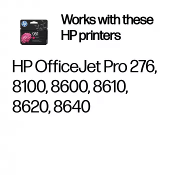 HP 951 Cartucho de tinta original magenta, Magenta, 1 ud., 535 páginas