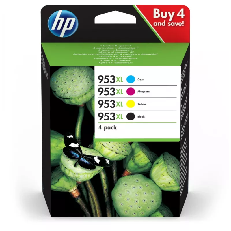 HP 953XL Cartucho de tinta Original Alto (XL) Rendimiento Negro, Cian, Magenta, Amarillo