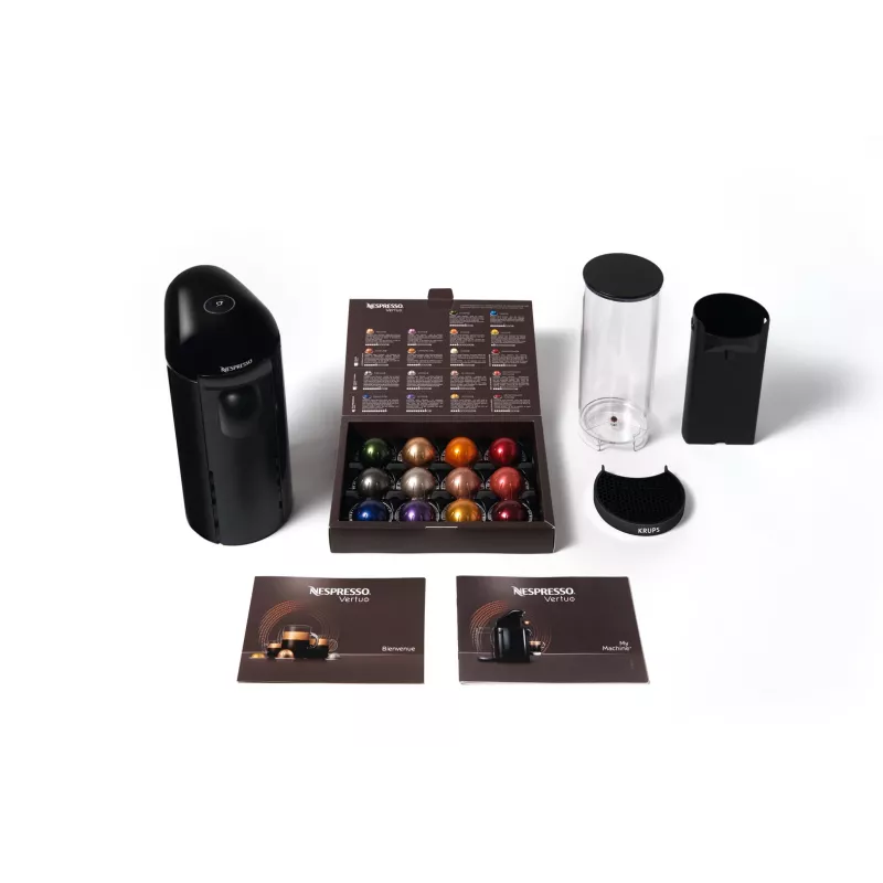 Cafetera de cápsulas de espresso y café KRUPS Nespresso Vertuo XN903810 negra