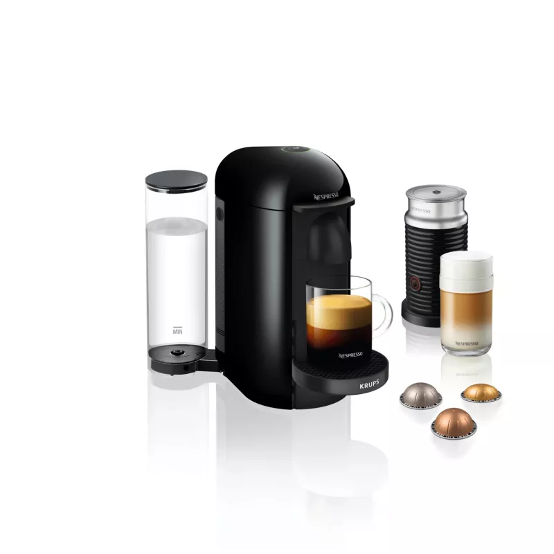 Cafetera de cápsulas de espresso y café KRUPS Nespresso Vertuo XN903810 negra