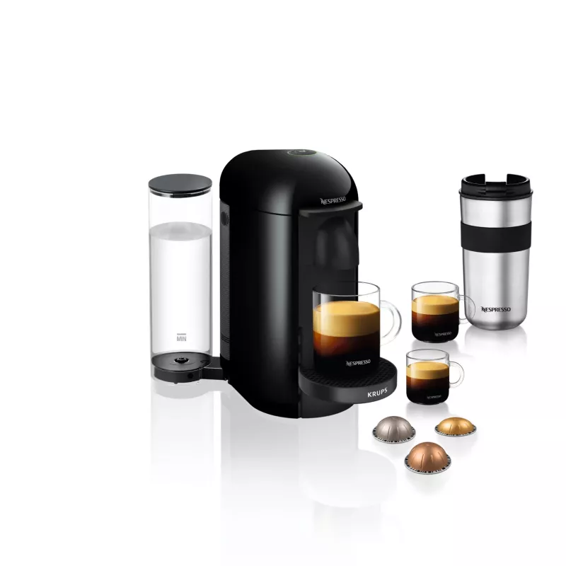 Cafetera de cápsulas de espresso y café KRUPS Nespresso Vertuo XN903810 negra