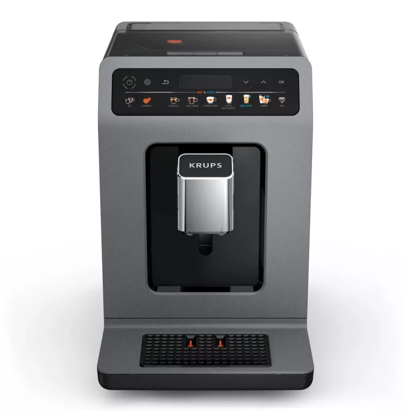 Cafetera de espresso Krups Evidence Hot & Cold EA898GF0 – superautomática, depósito de agua de 2,5 L, molinillo integrado, 2 salidas