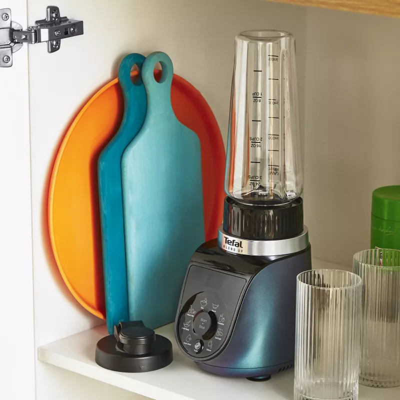 Tefal Blend Up BL19H4F0 Batidora 0,85 L Batidora de vaso 1000 W Azul, Transparente