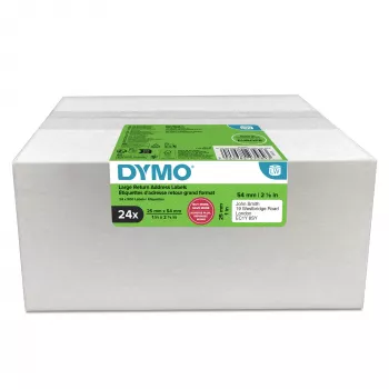 Rollos de etiquetas Dymo 2223589 – etiquetas de papel blancas 5,4 × 2,5 cm, 500 etiquetas/rollo, 12000 etiquetas/pack, FSC