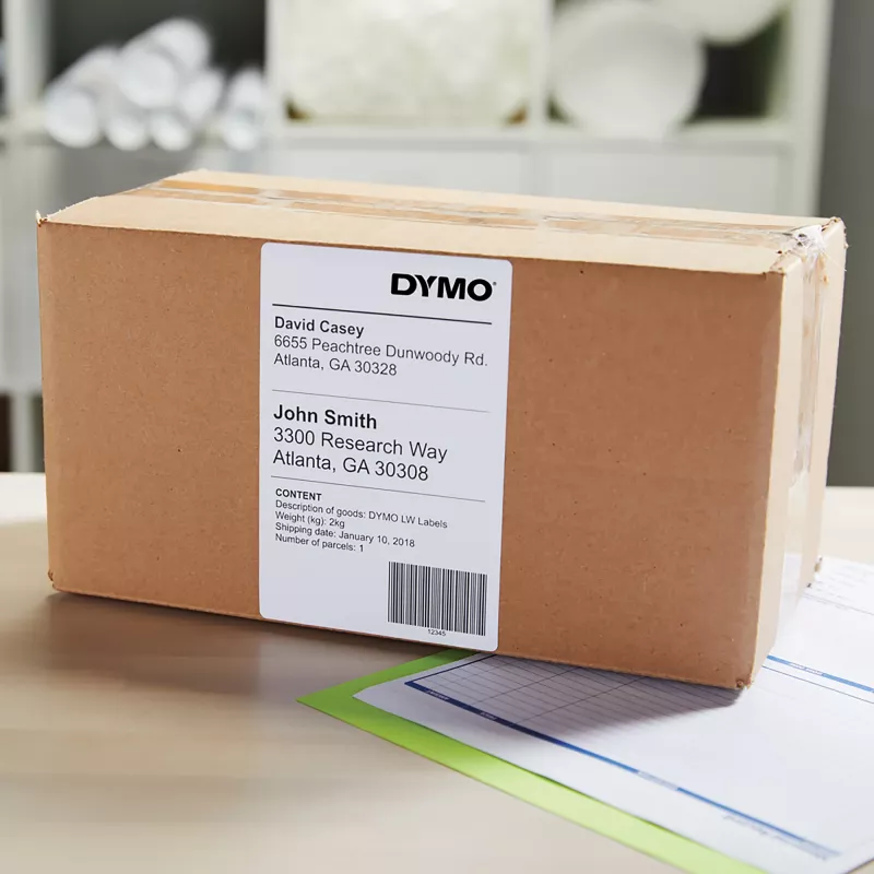DYMO 2238107 etiquetas de envío UPS, 102 x 210 mm, 6 rollos x 140 etiquetas, negro sobre blanco