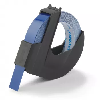 Cinta de etiquetado en relieve DYMO Authentic | rollo de 9 mm x 3 m | impresión blanca sobre azul | autoadhesiva | para máquinas de etiquetado en relieve | 1 ud.