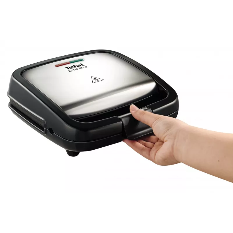 Parrilla de contacto Tefal SM193D – parrilla eléctrica de sobremesa, negra y acero inoxidable, 1,9 kg