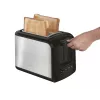 Tostadora Tefal Express TT410D 7 2 ranuras 850 W negra, acero inoxidable
