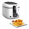 Freidora Tefal Super Uno FR3101 – individual, 1800 W, 1,5 kg de capacidad de fritura, 2,2 l de aceite, negra/blanca