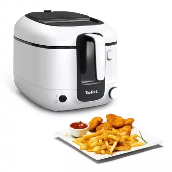 Freidora Tefal Super Uno FR3101 – individual, 1800 W, 1,5 kg de capacidad de fritura, 2,2 l de aceite, negra/blanca