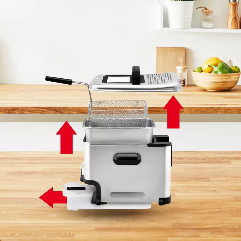 Freidora Tefal FR8041 individual 3,5 L de pie 2300 W freidora plateada