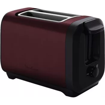 Tostadora MOULINEX LT5S05E0 — 2 ranuras, 1300 W, carcasa de acero inoxidable, negra/roja