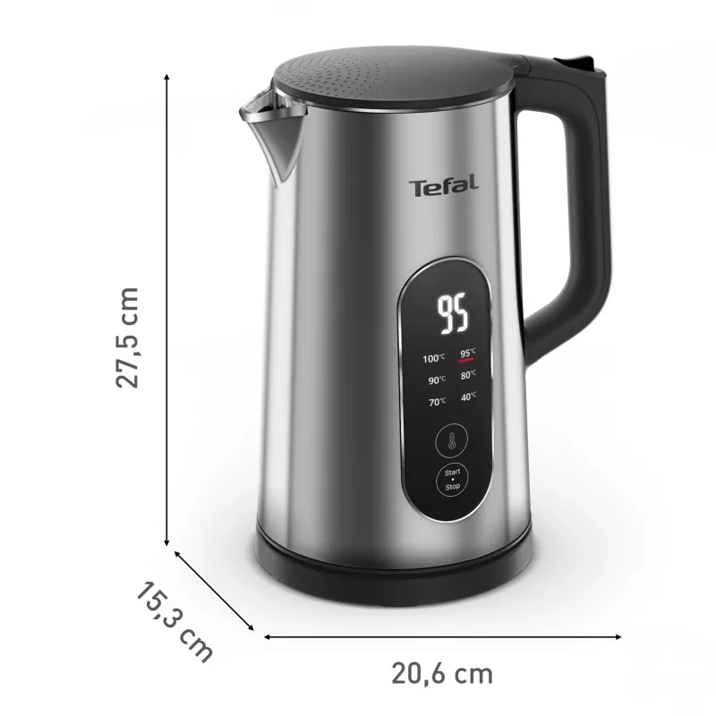 Hervidor Tefal Selection KI871DE0 1,7 l 1500 W negro, acero inoxidable