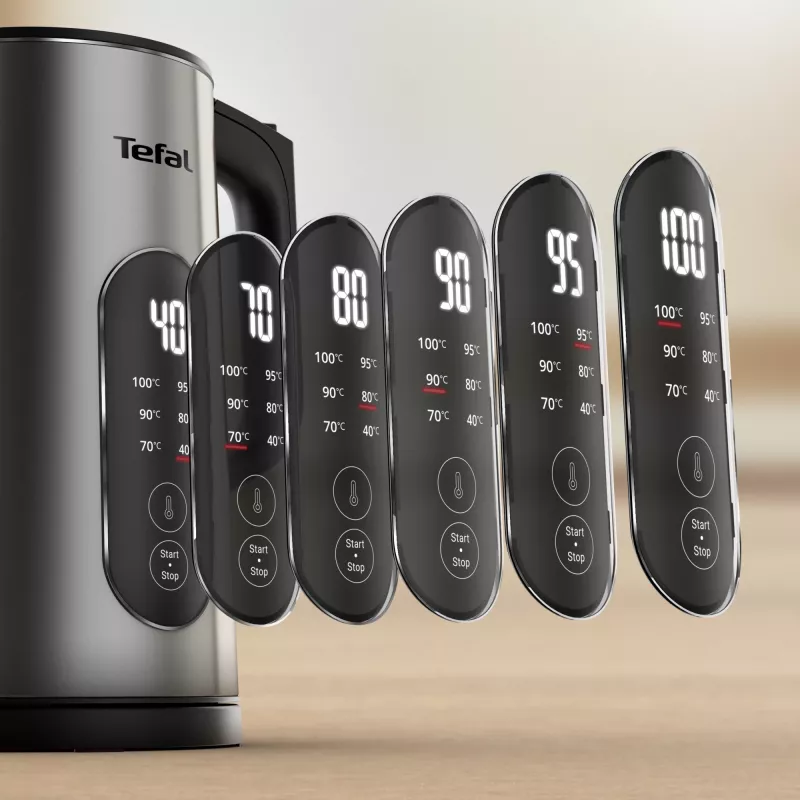 Hervidor Tefal Selection KI871DE0 1,7 l 1500 W negro, acero inoxidable
