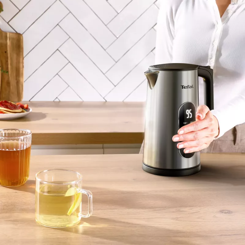 Hervidor Tefal Selection KI871DE0 1,7 l 1500 W negro, acero inoxidable