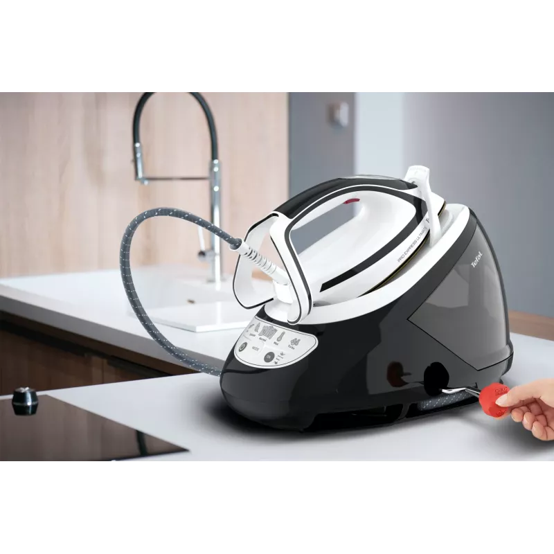 Tefal Pro Express Ultimate GV9550 1.9 L suela Durilium AirGlide Autoclean negra, blanca