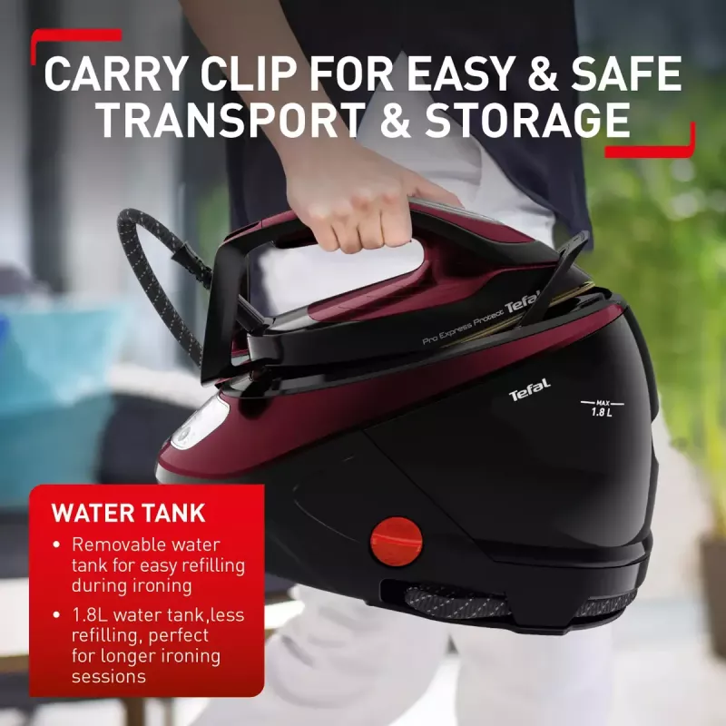 Tefal Pro Express Protect GV9230 2600 W 1,8 L negra, burdeos