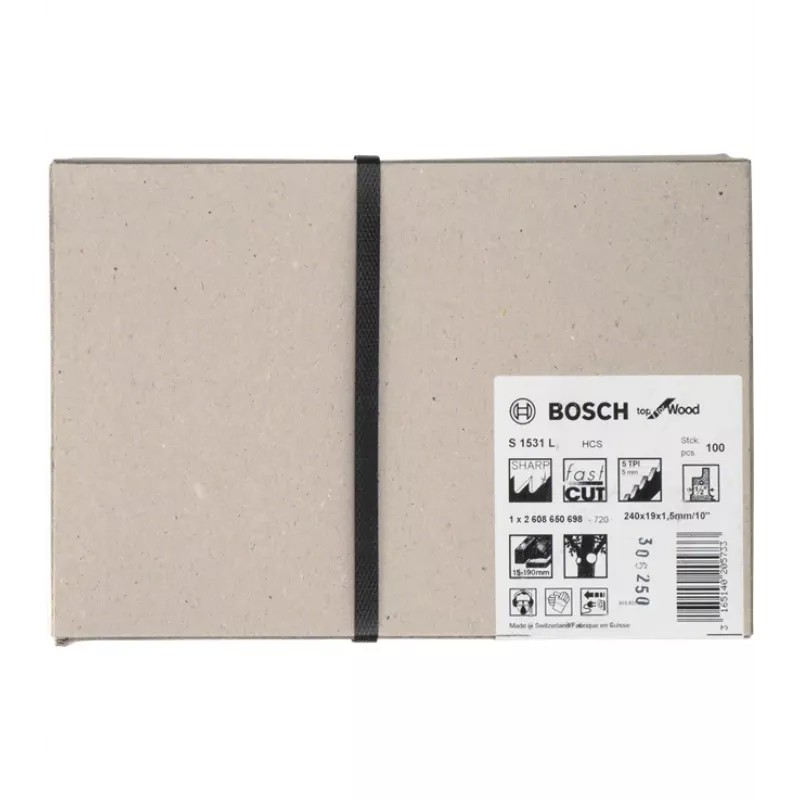 Bosch 2608650698 hoja de sierra sable de acero al carbono (HCS) 100 uds.