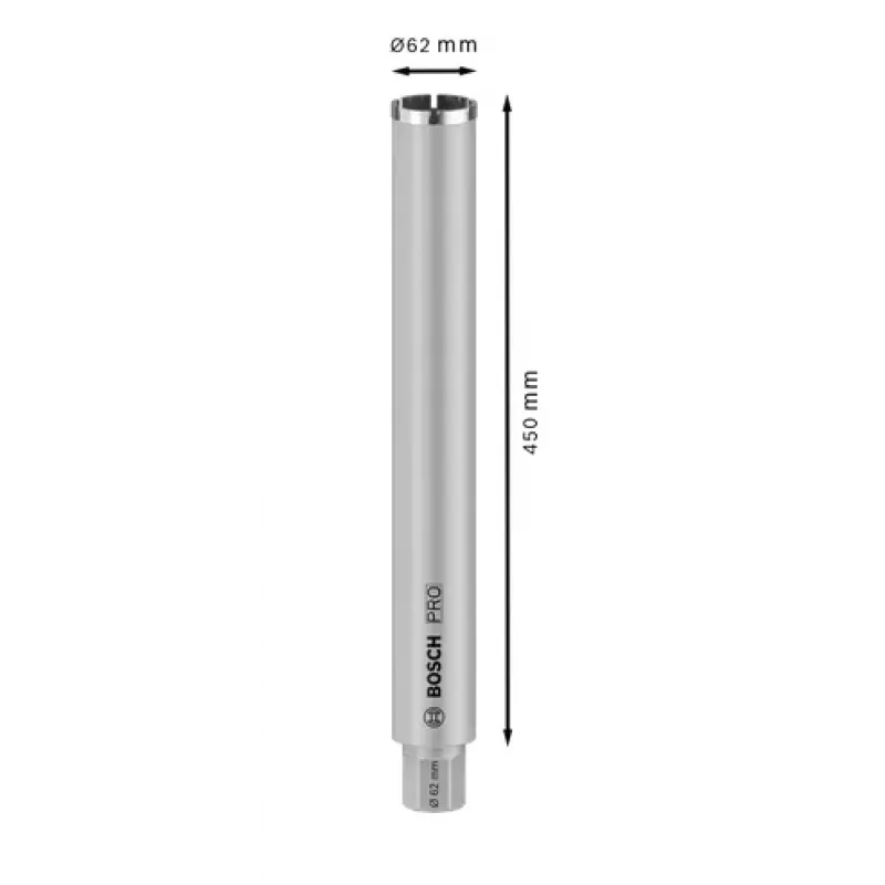 Broca de corona diamantada Bosch Standard para hormigón, broca de corona para hormigón, 62 mm