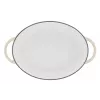 Tefal E25906 menaje de cocina oval de hierro fundido beige, 34 cm de diámetro, forma ovalada