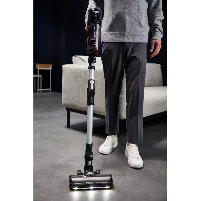 Aspirador de escoba Rowenta X-Force Flex 13.60 RH9A36WV — 60 min de autonomía, 0,65 l sin bolsa, ciclónico, morado