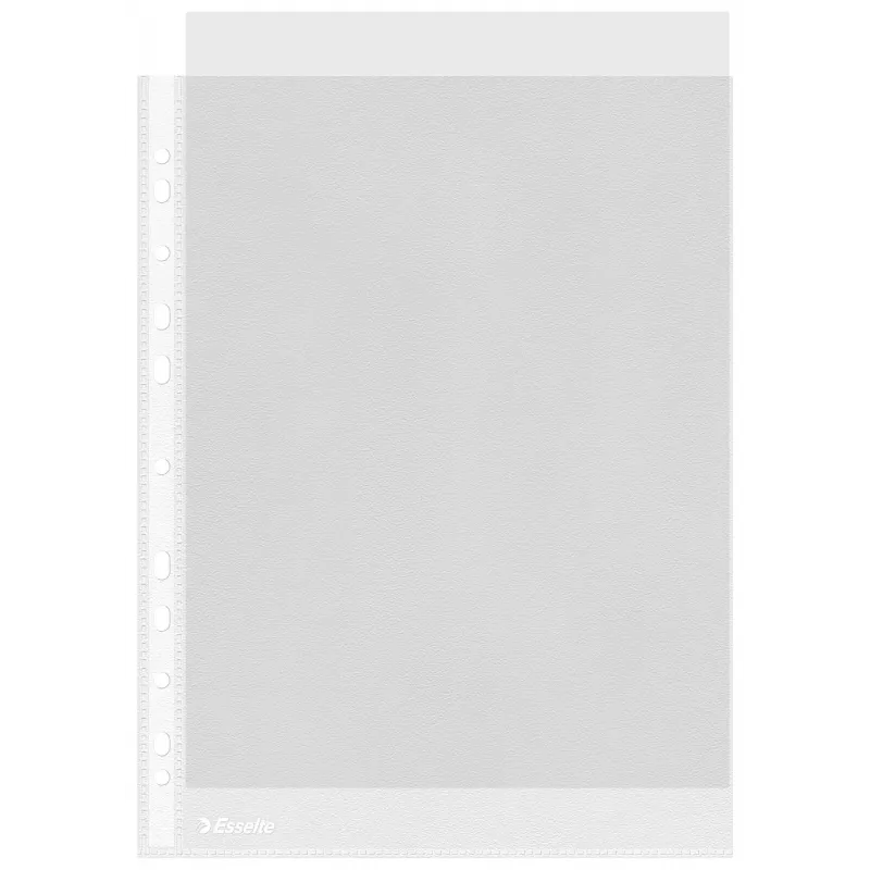 Esselte Fundas transparentes A4 – Economy –, 210 x 297 mm (A4), transparente, polipropileno (PP), vertical, superior, 230 mm
