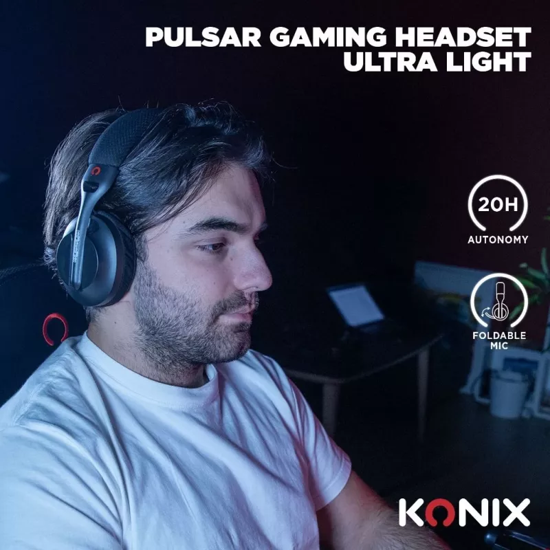 Konix PULSAR Auriculares con cable e inalámbricos diadema gaming USB Type-C Bluetooth negro