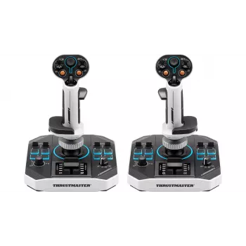 Flightstick Thrustmaster Sol-R 2 HOSAS Space Sim Duo — con cable USB Type-C, analógico/digital, negro/blanco