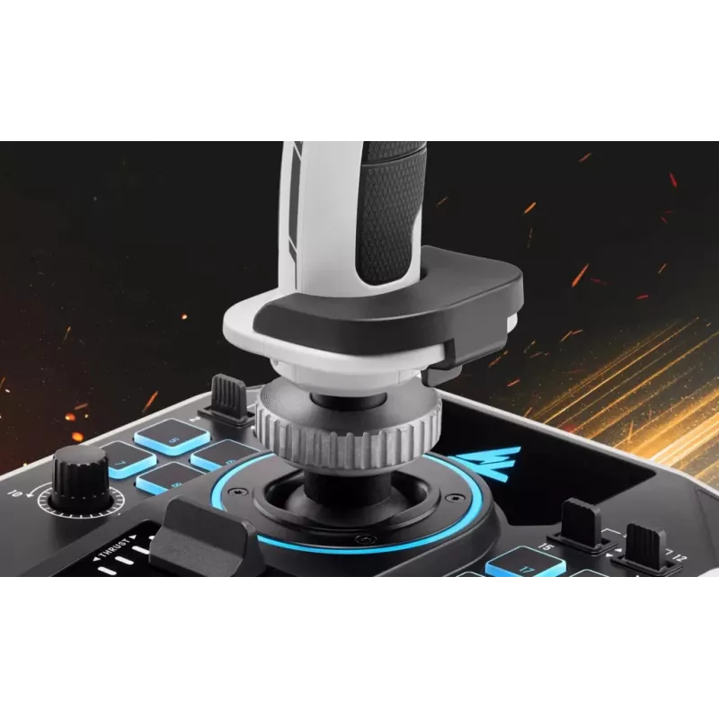 Flightstick Thrustmaster Sol-R 2 HOSAS Space Sim Duo — con cable USB Type-C, analógico/digital, negro/blanco