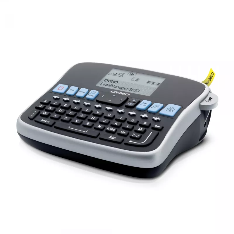 DYMO LabelManager Impresora de etiquetas de sobremesa | 360D Impresora de etiquetas manual recargableFácil de usarTeclas inteligentes One-TouchTeclado QWERTZPantalla grande | Para organizar en casa y en la oficina