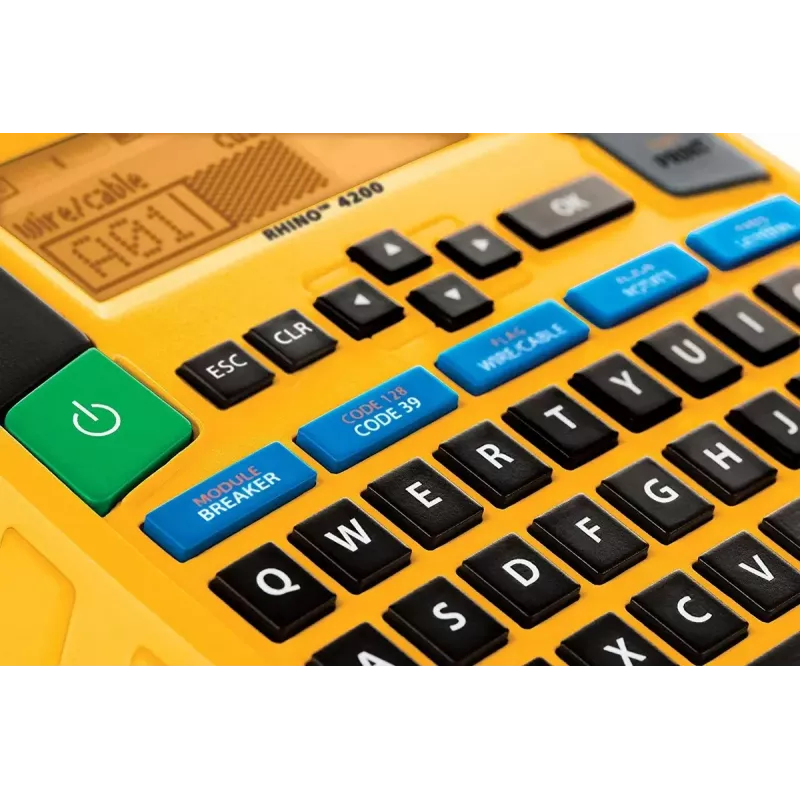 Impresora de etiquetas Dymo Rhino 4200 Wireless QWERTY — transferencia térmica, pantalla LED, batería de Li‑ion, inalámbrica, 100 formatos de etiquetas