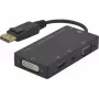 Hypertec 127377-HY Adaptador de cable de vídeo DisplayPort DVI-D + VGA (D-Sub) + HDMI negro