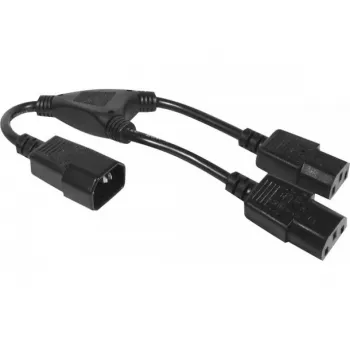 Hypertec 808430-HY Cable de alimentación negro 0,3 m C14 conector hembra 2 x C13 conector hembra