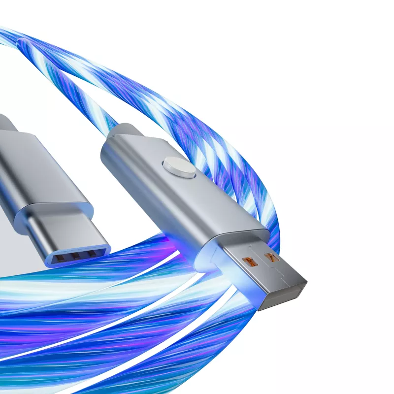 Oniverse cable USB-A a USB-C Quick Charge con LED - 2 metros - blanco (multiplataforma)