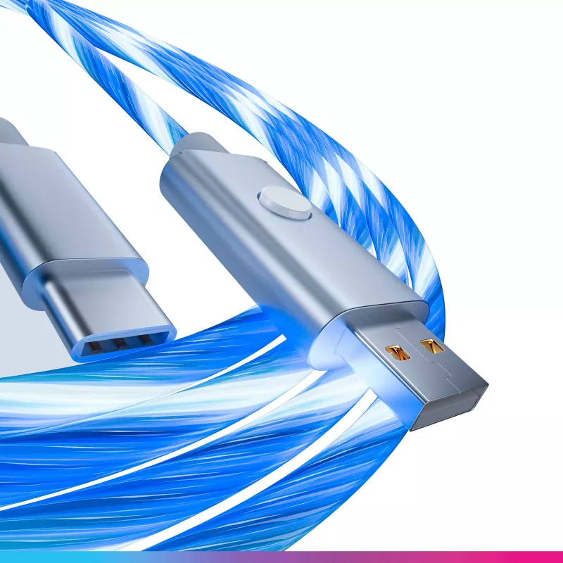 Oniverse cable USB-A a USB-C Quick Charge con LED - 2 metros - blanco (multiplataforma)