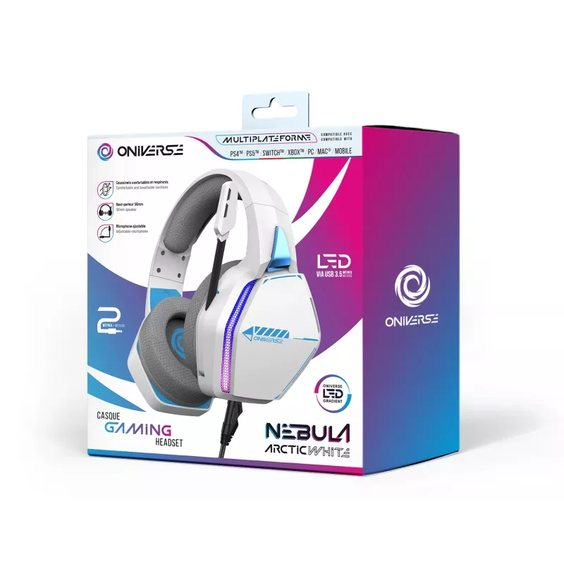 Auriculares gaming Oniverse Nebula - Arctic White (Multiplataforma)