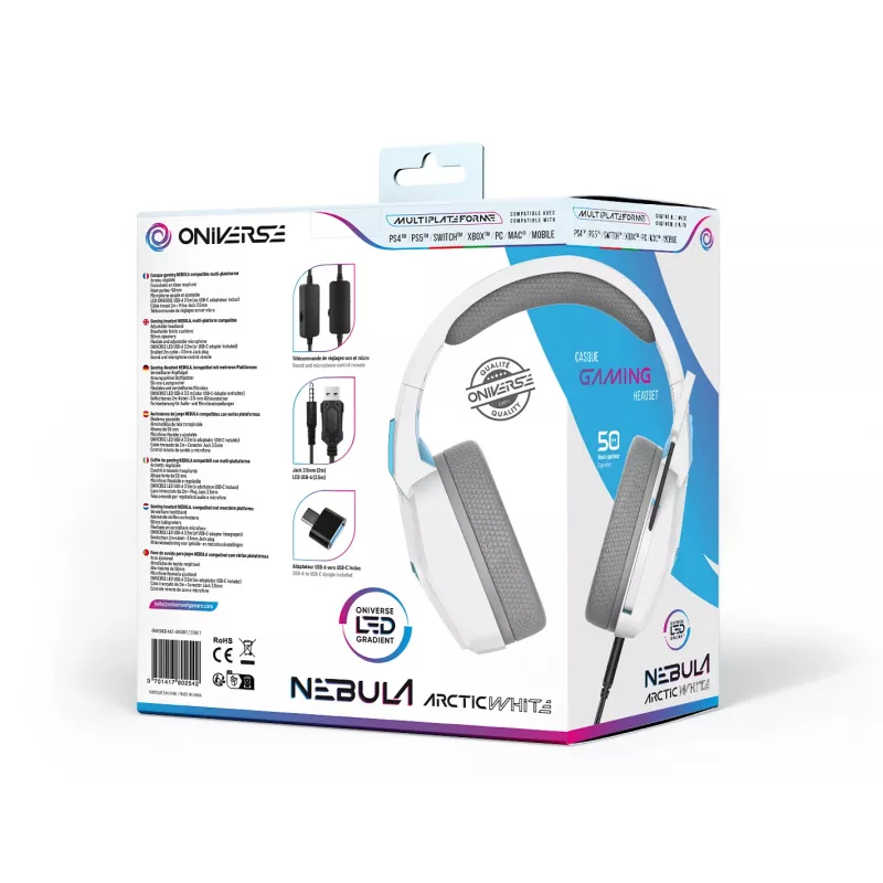 Auriculares gaming Oniverse Nebula - Arctic White (Multiplataforma)