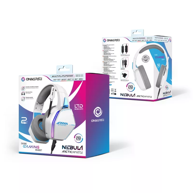 Auriculares gaming Oniverse Nebula - Arctic White (Multiplataforma)