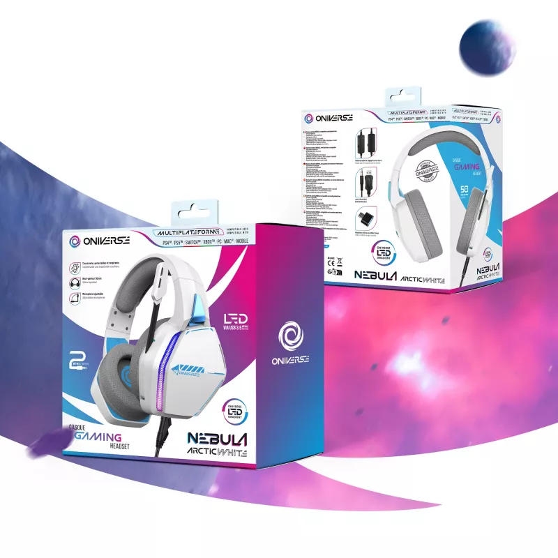 Auriculares gaming Oniverse Nebula - Arctic White (Multiplataforma)