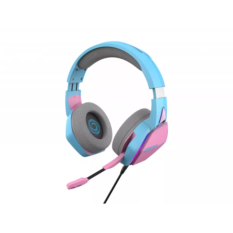 Oniverse auriculares gaming Nebula - Diva Pink (multiplataforma), con cable, gaming, 20 - 20000 Hz, 356 g, auriculares, cian, rosa