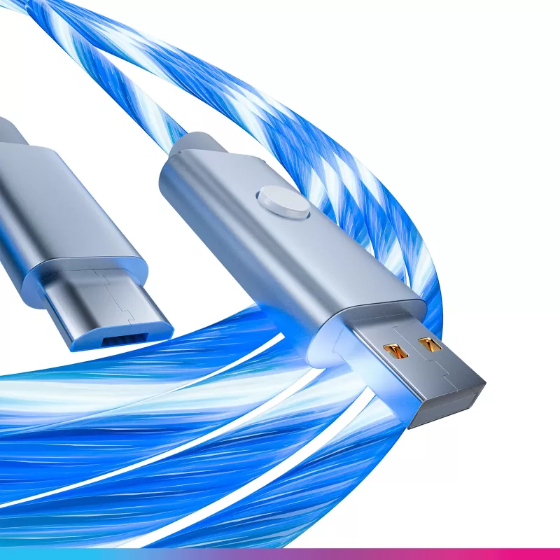 Oniverse cable de carga Micro-USB con LED – 2 metros – blanco (multiplataforma)