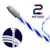 Oniverse cable de carga Micro-USB con LED – 2 metros – blanco (multiplataforma)