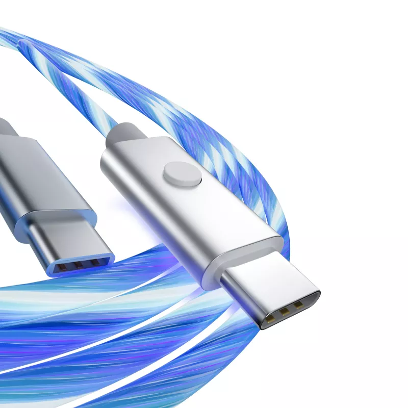 Oniverse cable de carga rápida USB-C a USB-C – 2 metros – LED (multiplataforma)