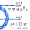 Oniverse cable de carga rápida USB-C a USB-C – 2 metros – LED (multiplataforma)