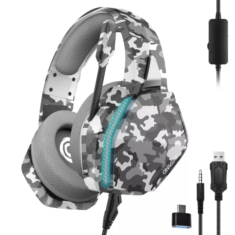 Oniverse auriculares gaming Nebula - Urban Camo (multiplataforma), con cable, 20 - 20000 Hz, gaming, 356 g, auriculares, camuflaje