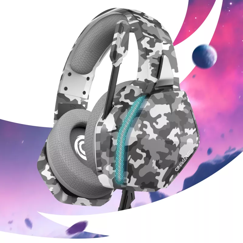 Oniverse auriculares gaming Nebula - Urban Camo (multiplataforma), con cable, 20 - 20000 Hz, gaming, 356 g, auriculares, camuflaje
